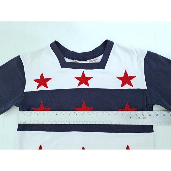 Bechamel Red White Blue Stars Stripe Medium Patriotic 4th July USA Shirt Vintage - Picture 4 of 5